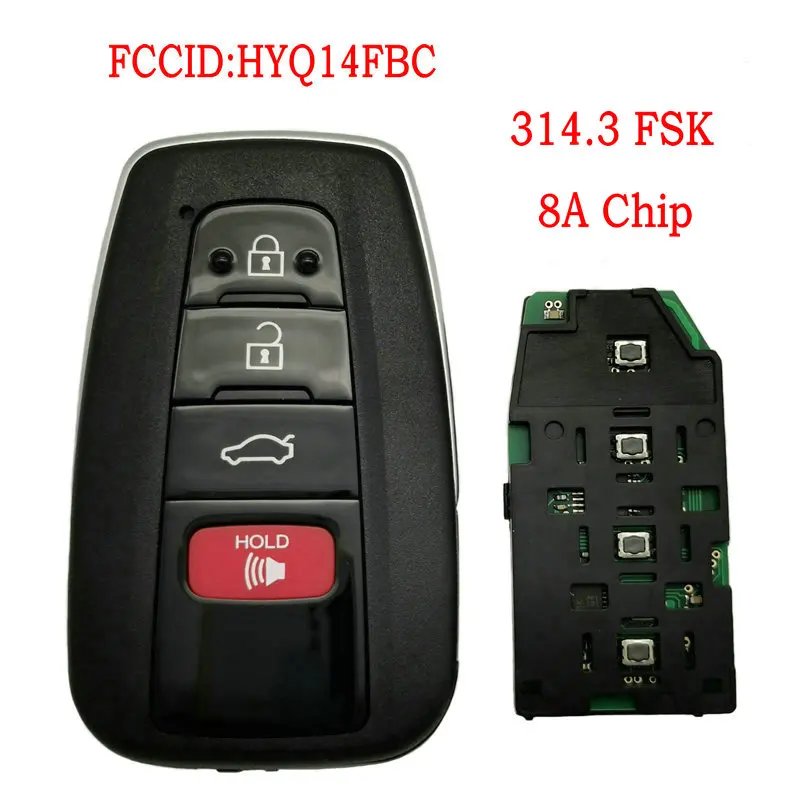 Datong World Car Remote Key For Toyota  PRUIS CAMRY 314.3 FSK 8A Chip FCCID:HYQ14FBC Auto Smart Keyless Entry Replace Card Key