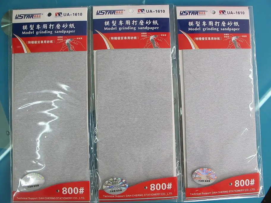 U-STAR UA-1610 Self-Adhesive Sandpaper Sheets (4pcs: 4x #800) #UA-1610 | Инструменты
