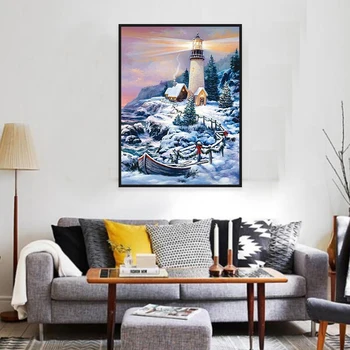 

DIY 5D Diamond Painting Kits Full Drill Rhinestone Crystal Embroidery Pictures Cross Stitch for Home Wall Christmas Winter