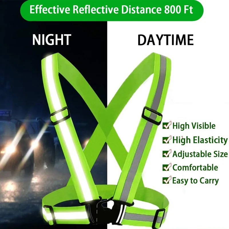 5 Colors Highlight Reflective Straps Night Running Riding Clothing Vest Adjustable Safety Vest Elastic Band For Adults Children