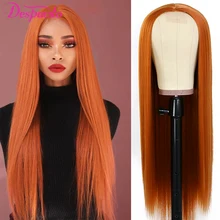 Straight Ginger Lace Front Wigs For Women  Orange T Part Wig And 4x4 Lace Closure Wigs With Baby Hair Despacito Brazilian Hair