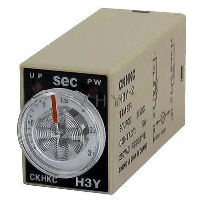 

H3Y-2 DC 24V DPDT 0-3 Seconds 3S 8 Pins Power on Time Delay Relay