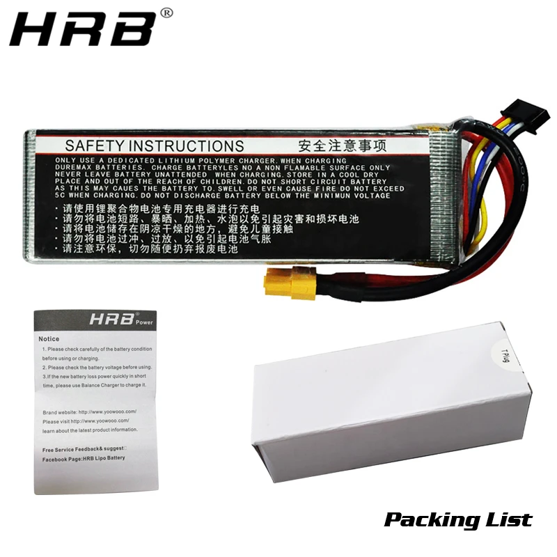 HRB 6S 22,2 V Lipo батарея XT60 2200mah 1800 2600mah 3300mah 4000mah 5000mah 6000mah 10000mah 12000mah 16000mah 22000mah RC запчасти