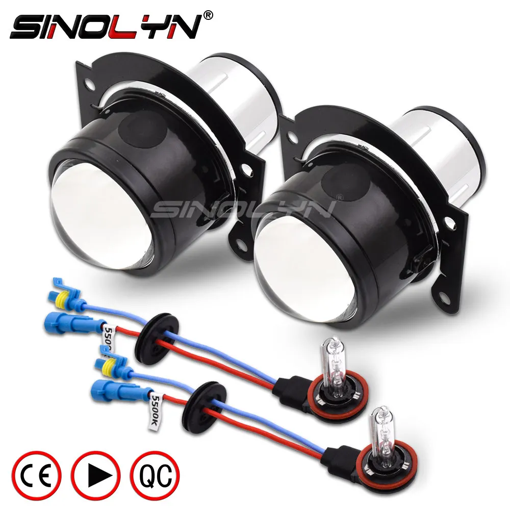 Биксеноновые линзы Sinolyn PTF 2 5 проектор Противотуманные фары H11 H8 H9 HID Светодиодная