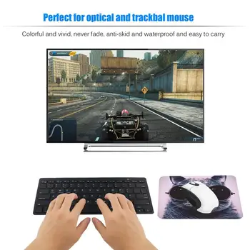 

Lightweight Waterproof Breathable Rubber and Smooth Fabric Cat Picture Anti-Slip Laptop PC Mice Pad Mat Mousepad