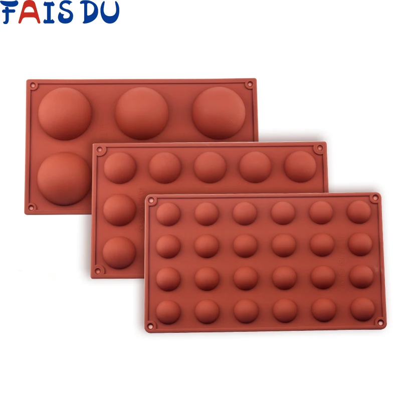 

Ball Sphere Silicone Mold For Cake Pastry Baking Chocolate Candy Fondant Bakeware Round Shape Dessert Mould DIY Decorating