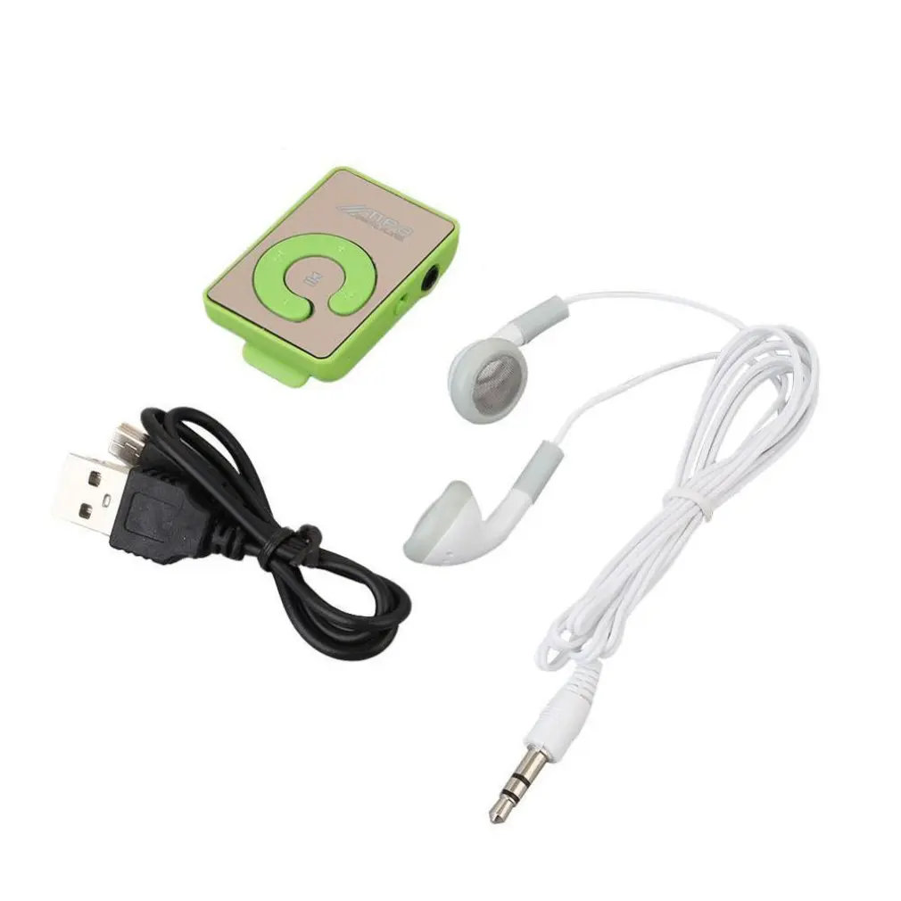 Портативный мини-клип USB MP3 плеер музыкальный медиа поддержка Micro SD TF карта Мода Hifi MP3 Спорт на открытом воздухе - Цвет: Зеленый