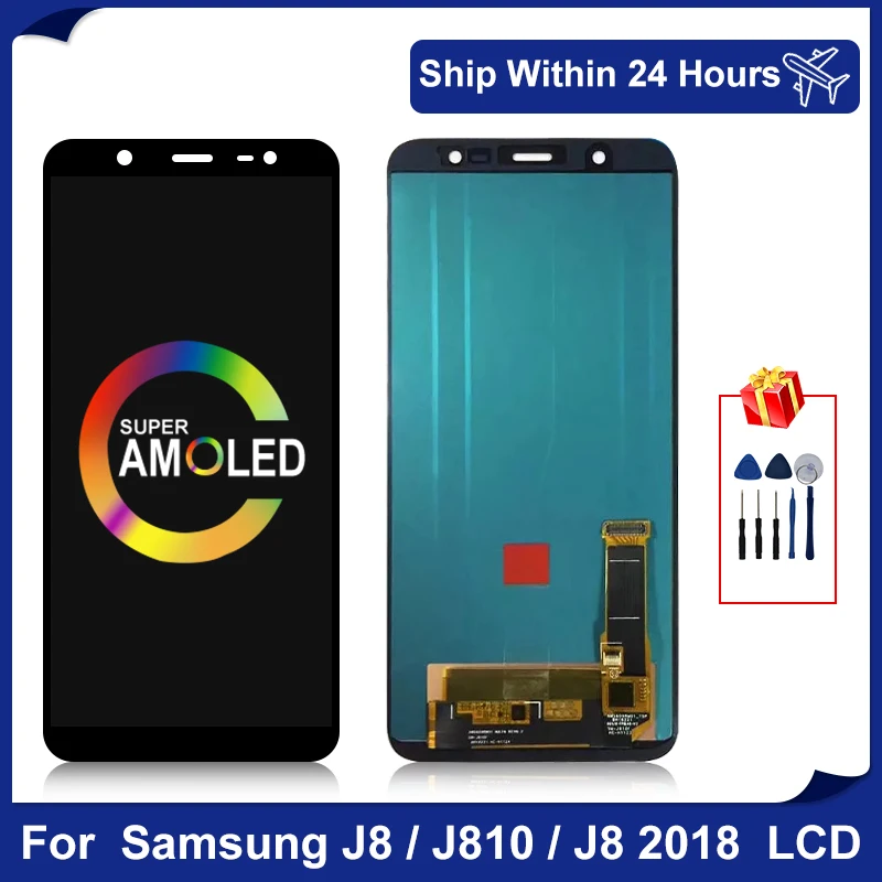 6 0 &quotAMOLED для Samsung Galaxy J8 2018 ЖК дисплей с сенсорным экраном дигитайзер J800 J810 J800FM SM запасные части|Экраны
