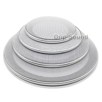 

For 4"/5"/6.5"/8" inch Car Audio Speaker Conversion Net Cover Decorative Circle Metal Mesh Grille Protection #Silver+White