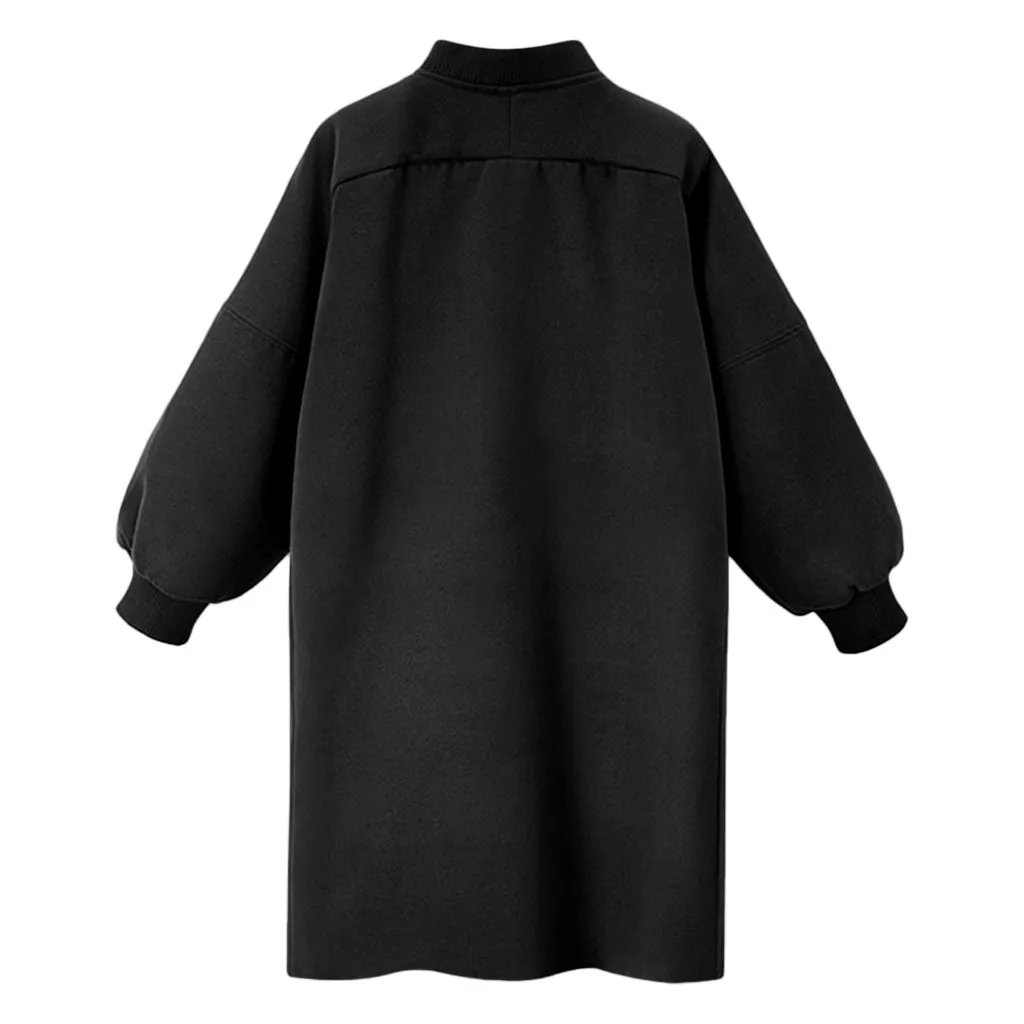 Manteau femme, зимнее пальто, женское, свободное, плисе, зизе, средней длины, шерстяное, одноцветное, шерстяное пальто, abrigo mujer casaco feminino plaszcze