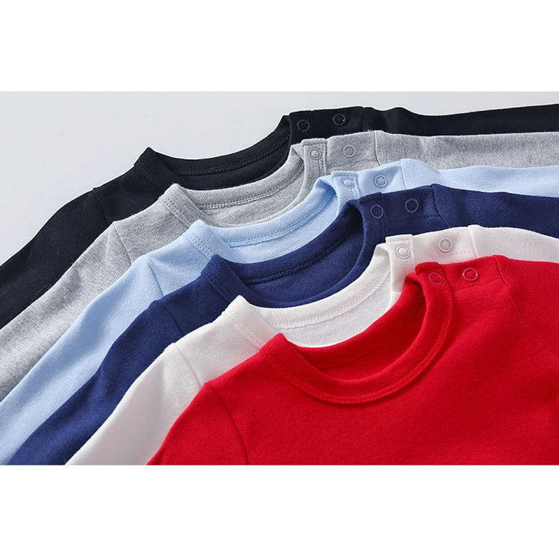 오그닉 코튼  옷 롬퍼, 단색, 전체 소매  점프수트 롬퍼, 0-2 세 남아 여아