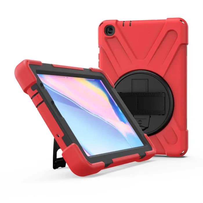 Red Для Samsung Galaxy Tab A 8,0 S Pen SM-P200 P205 P207 Дети чехол с ручным/плечевые ремни силиконовый PC подставка funda чехол+ Защитная пленка - Цвет: Red