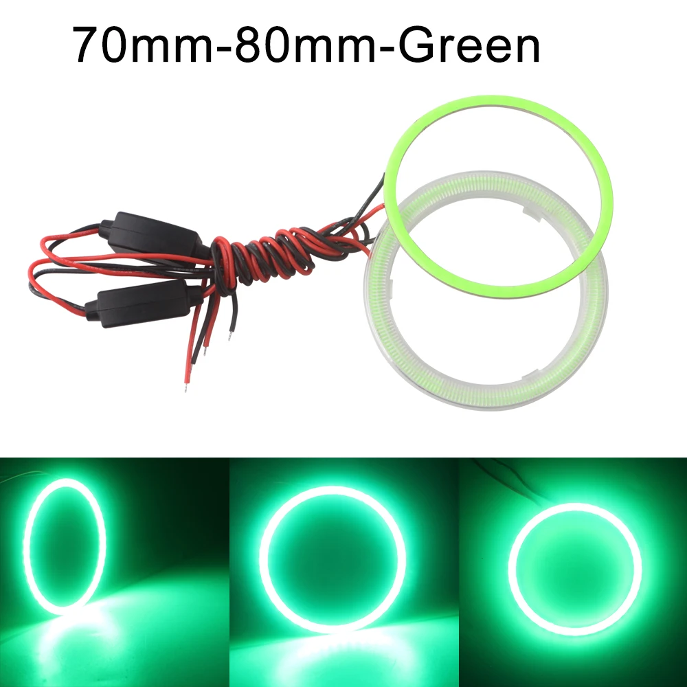 2X 60 мм 70 80 90 100 110 120 DC 12V COB Автомобильный светодиодный Ангельские глазки гало