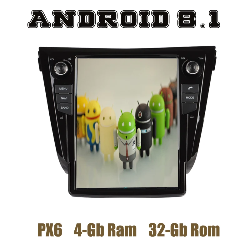 

12.1" IPS screen PX6 Tesla Style android 8.1 car radio gps player for nissan Qashqai X-trial 2014-2018 with wifi usb 4+32G