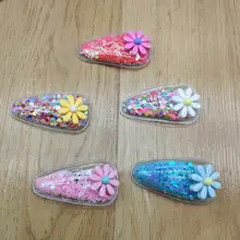 Weep Yafeng цветные зыбучие пески прозрачные заколки с ромашками для детей и родителей и детей боковая заколка BB зажим для волос для девочек