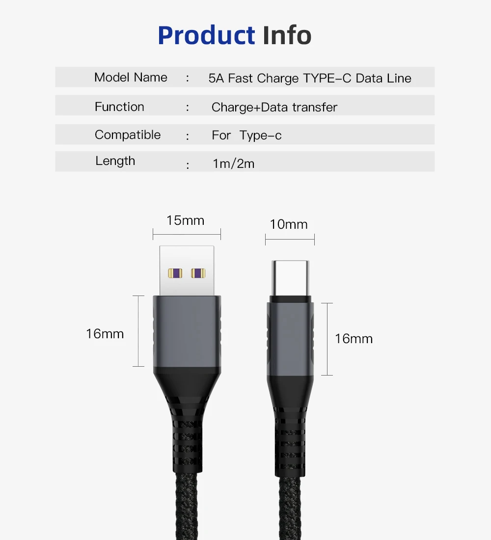 Usb type C кабель для huawei mate 20 pro 5A супер быстрая зарядка USB C 2A супер зарядное устройство для samsung galaxy s9 plus