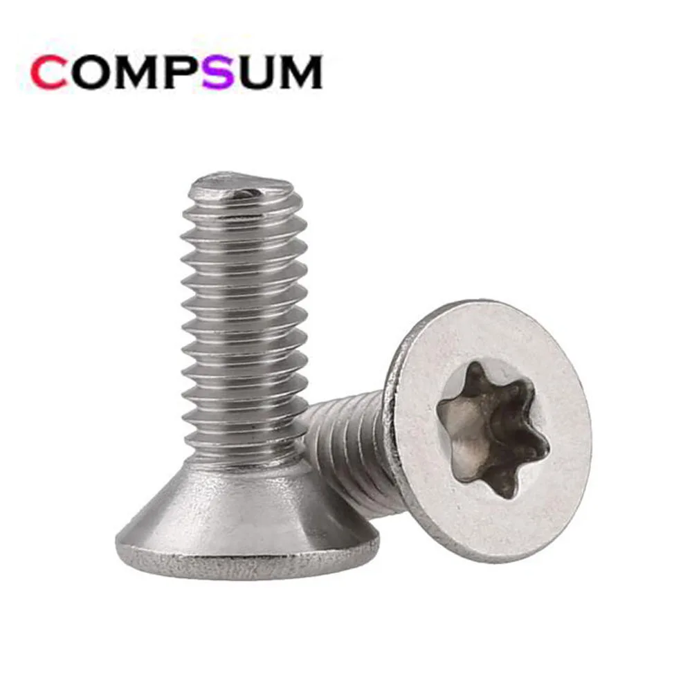 Compsum M2 M2.5 M3 M4 нержавеющая сталь GB2673 шесть-Lobe Torx плоская потайная головка винт