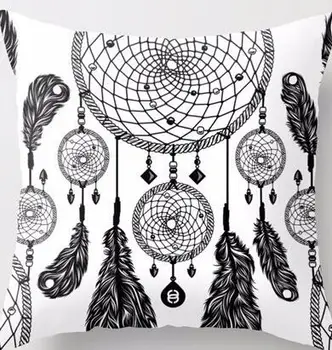 

Customized Dreamcatcher Black White Stylish Vintage Throw Square Pillow Case Creative Personalized Pillowcase Pillow Slips