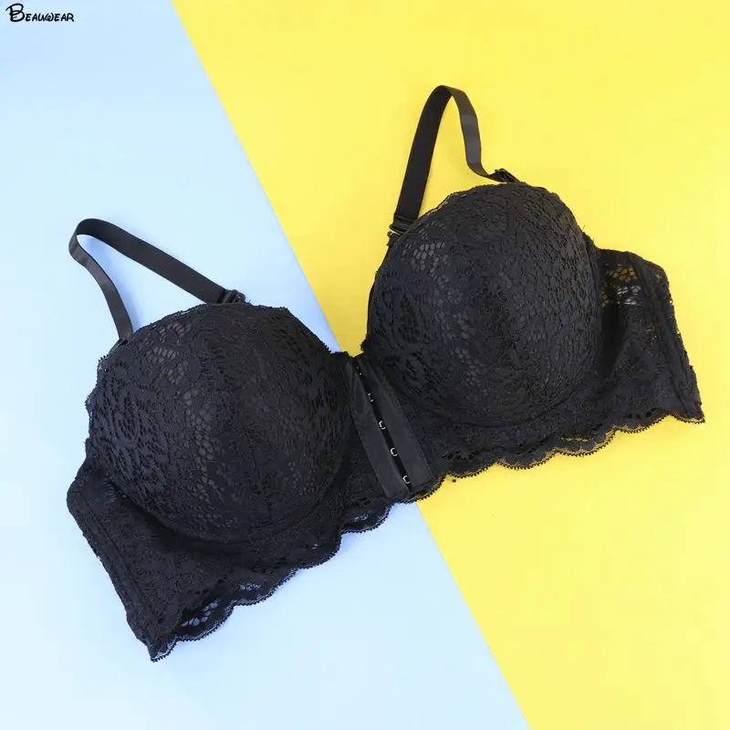 Beauwear Half Cup Floral Lace Plus Size Front Closure Bra Racerback V-Shaped Straps 36/80 38/85 40/90 42/95 44/100 C Girl BH | Женская