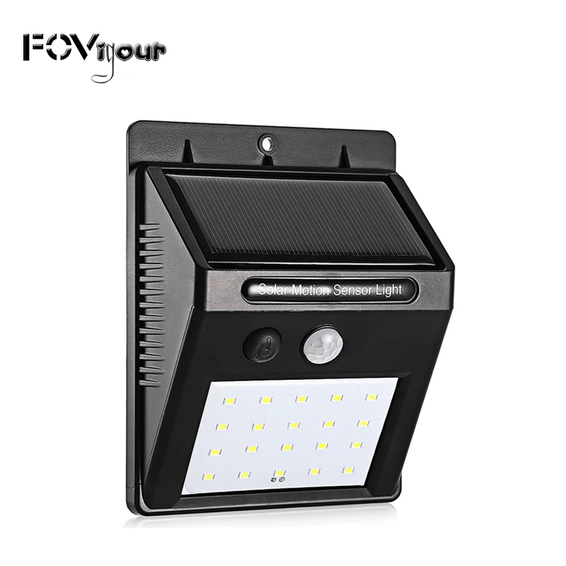 Фото Fovigour Waterproof 20 LED Solar Powered Wall Light Outdoor Street Yard Path Home Garden Security Lamp | Солнечное электроснабжение (33037951772)