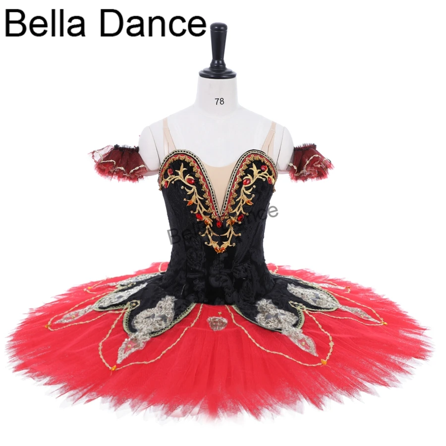 Professional Ballet Tutu Black  Red Adult Costume Tutus Women Professional Tutus Kids Pancake Tutus for CompetitionsBT9091