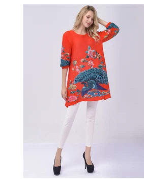 

Miyake folds Vintage ethnic style dress new summer fashion fold print temperament loose A-line dress free shipping