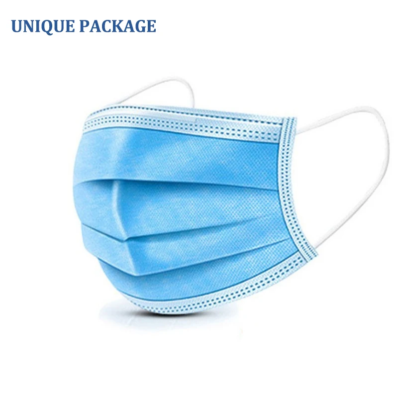 

Unique Package Sanitary Disposable Face Masks Disposable Masks 10/50Pcs Mouth Mask 3 Layer Anti-Dust Nonwoven Mask