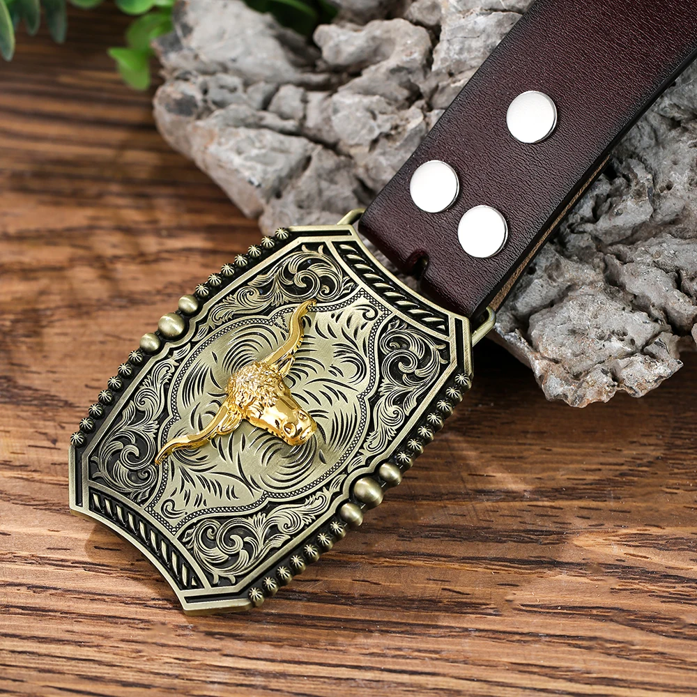 

KDG western cowboy zinc alloy belt buckle struggling cow attitude buckle leather belt men and women gift models