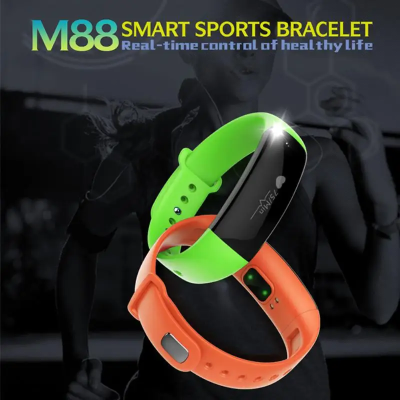 Распродажа M88 Смарт наручные часы фитнес-трекер Bluetooth монитор сердечного ритма