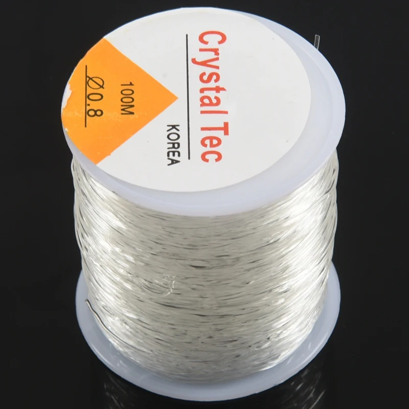 Promotion! 1 Roll Nylon Elastic Thread for Jewellery Making White 0.8mm