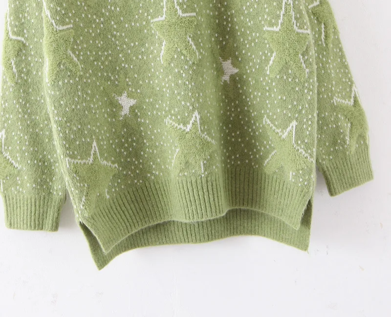 Новинка, женский свитер с вышивкой в виде звезд, модный свитер с круглым вырезом, женская элегантная очаровательная шикарная кофта, топы WZL1534