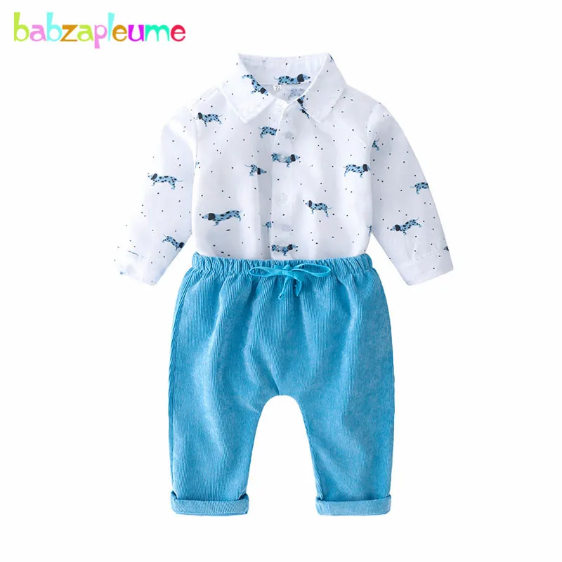 

2Piece/Spring Newborn Clothes Fashion Gentleman Long Sleeves Cotton Bodysuits+Loose Harem Pants Baby Boys Clothing Sets BC1445-1