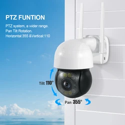 INQMEGA – caméra de surveillance extérieure PTZ IP WiFi HD (5M/3M /2M), dispositif de sécurité Audio, résistant aux intempéries, avec suivi d'action et Vision nocturne en couleur 
