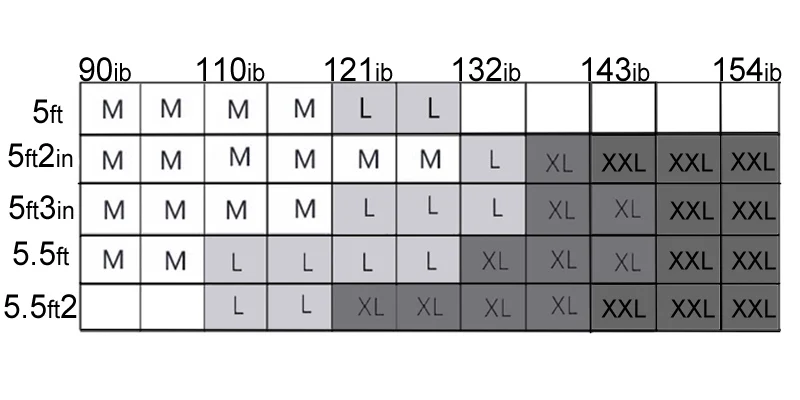 XXL尺码表