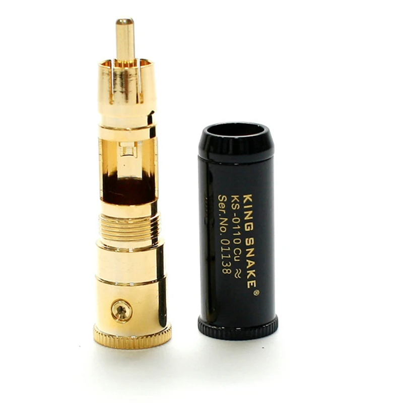Король змея KS-0110Cu 24 К позолоченный штекер, Hi-End RCA разъем 4 шт./лот