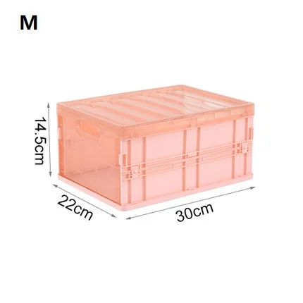 3 шт. складная коробка для хранения пластиковая большая емкость с крышкой портативное нижнее белье хранение разного многофункционального портативного ящика для хранения - Цвет: Medium pink