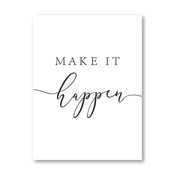 Stay-Positive-Quote-Print-Work-Hard-Make-it-Happen-Motivational-Wall-Art-Canvas-Painting-Black-White (3)