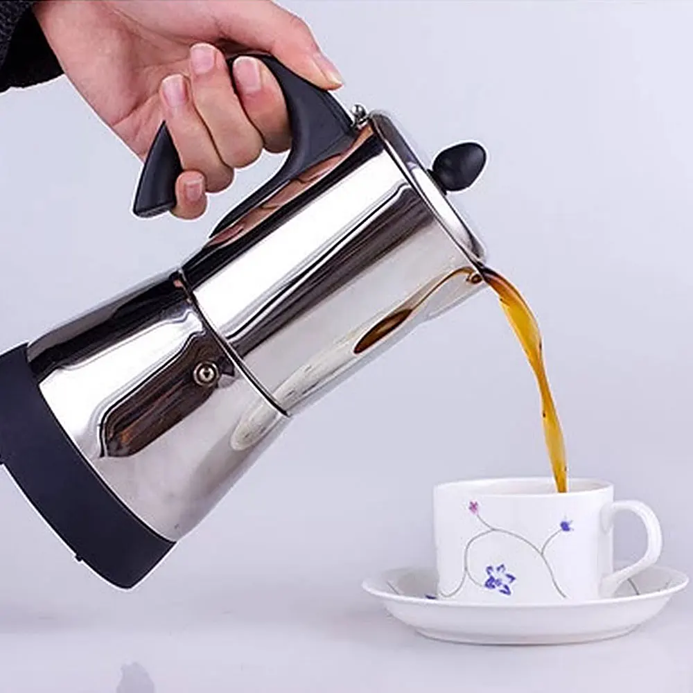 

Бытовой кофе горшок Электрический Moka горшок Эспрессо машина портативный кофе из нержавеющей стали