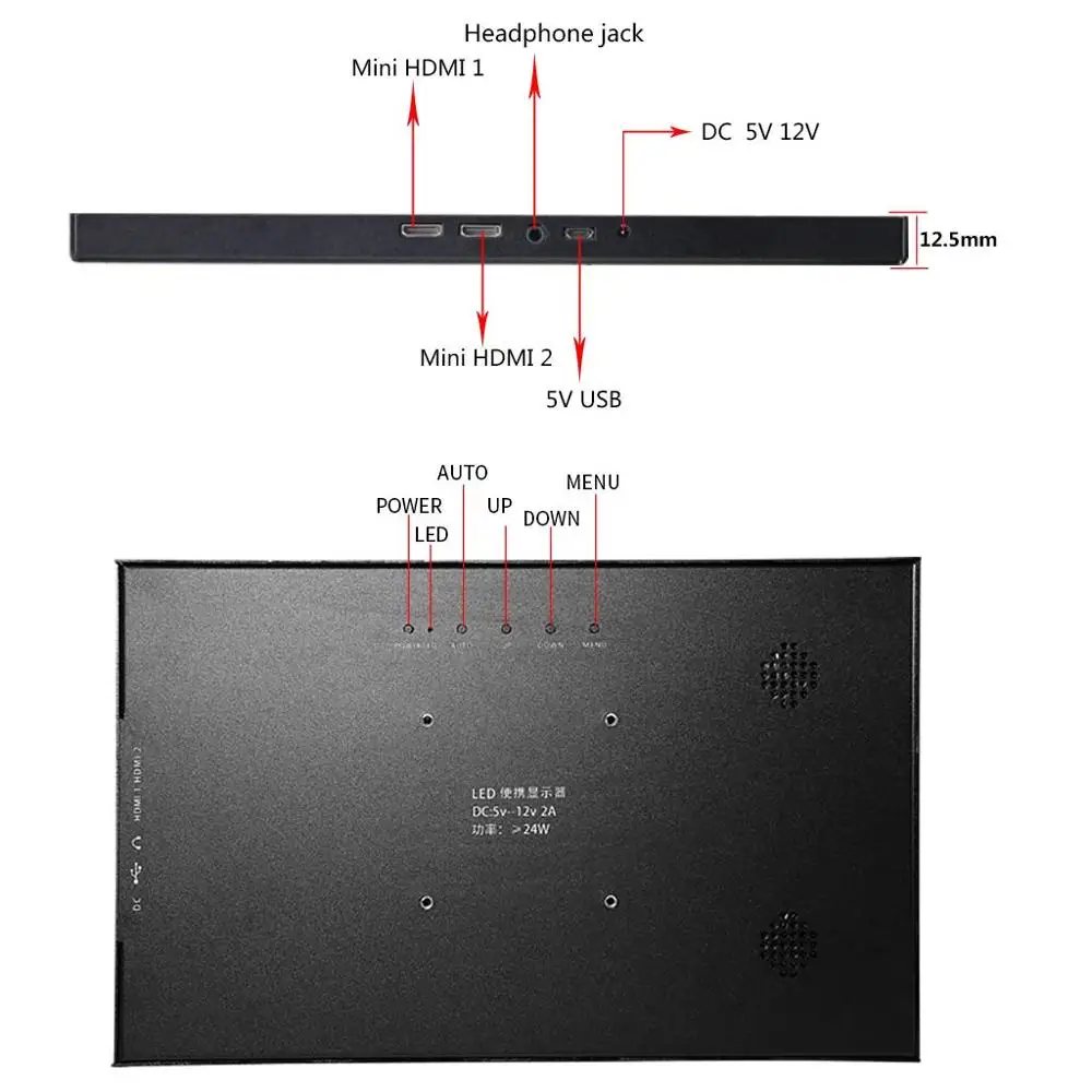 15," дюймовый 1920x1080 ips тонкий портативный игровой монитор 10 мультисенсорный экран HDMI ЖК-дисплей для Raspberry PS4 Playstation 4