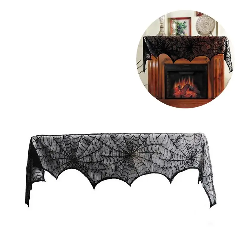 

2pcs in 1 Set Table Runner and Fireplace Cover Halloween Desktop Table Cover for Easter