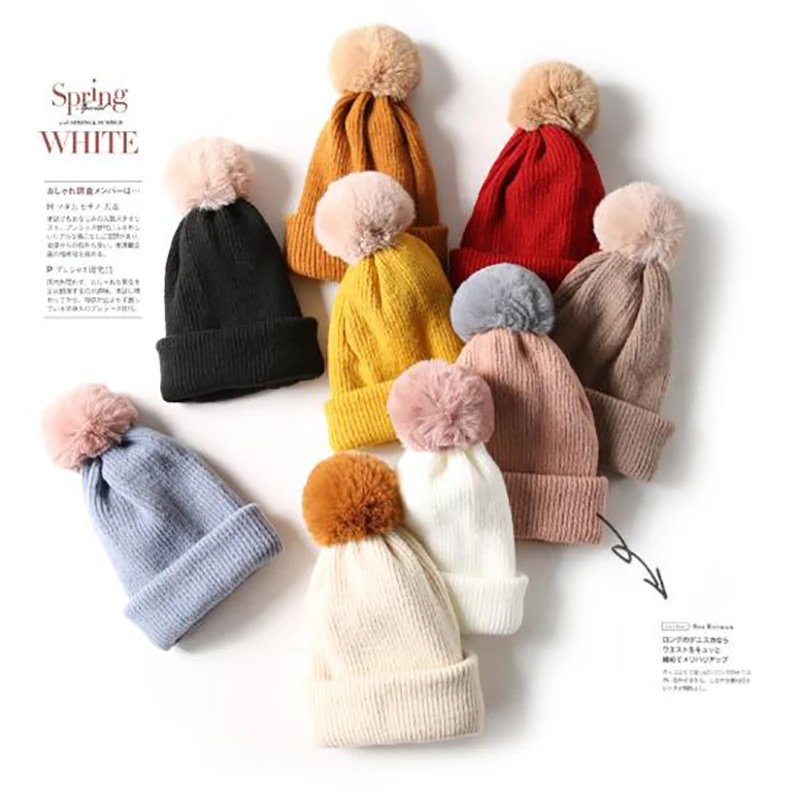 1pc Multifunction Women Winter Knit Scarf Also can be use as Hat Ladies Beanie Winter Soft Beanies Cap Warm Pom Pom Scarves New