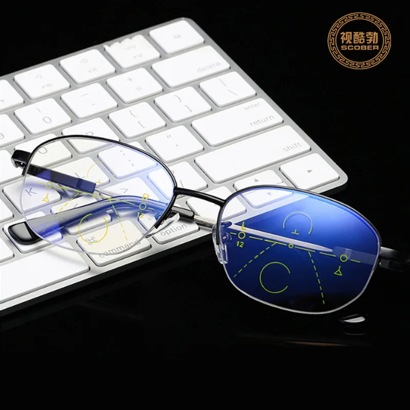 

Large Frame Progressive Multifocal Reading Glasses Men Smart Zoom Elderly Eyewear Women Anti-blue Presbyopic Glasses