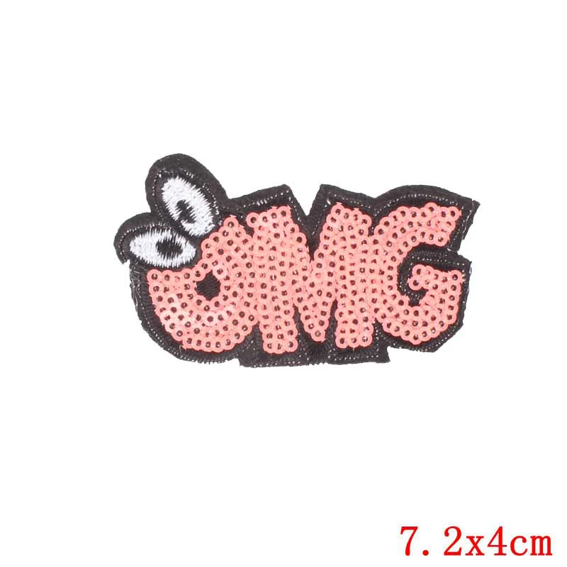 Halloween Iron On Embroidery Patches Cute DIY Creative Badges Hot Transfer Stickers Sew On Clothes Denim Sequin Appliques F - Цвет: 0385