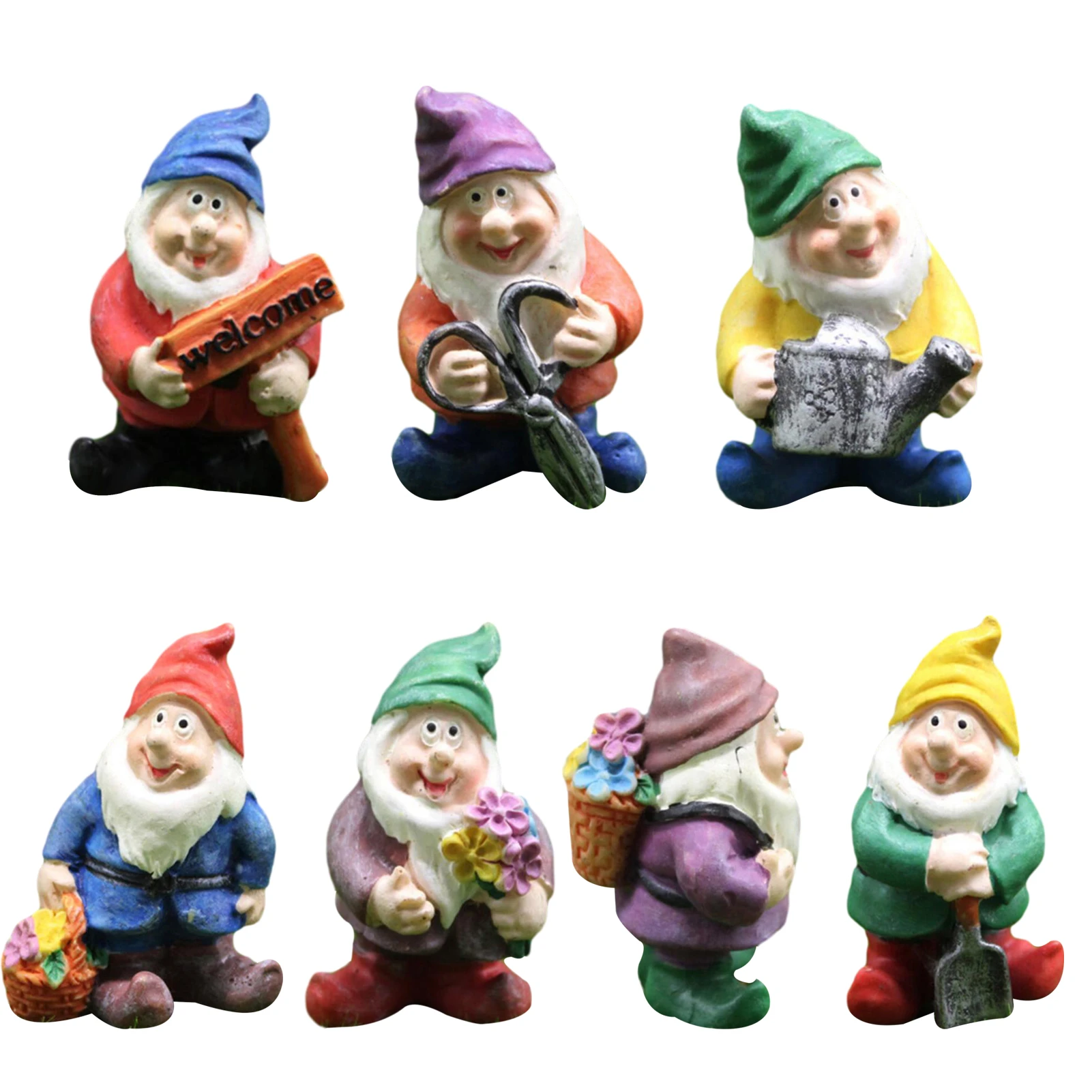 Mini Garden Gnome Figurines Resin Fairy Garden Funny Miniature Gnomes Elf Figure 