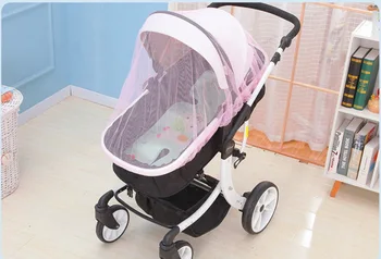 

DHL 100pcs Baby Stroller Crip Netting Toddler Pushchair Mosquito Insect Net Safe Mesh Outdoor Baby Care Full Cover Netting