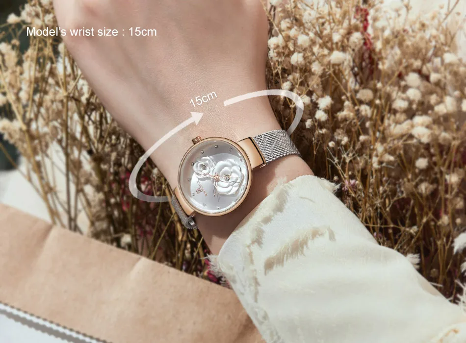 Новые женские часы NAVIFORCE Топ люксовый бренд сталь сетка водонепроницаемые женские часы цветок кварцевые женские наручные часы очаровательные часы для девушек