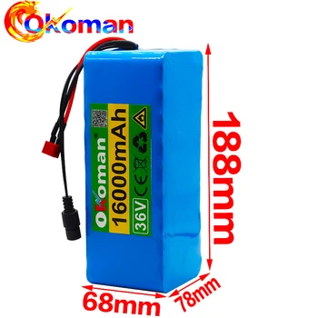

36V 16AH Electric Bike Battery Built in 20A BMS Lithium Battery Pack 36 Volt with 2A Charge Ebike Battery