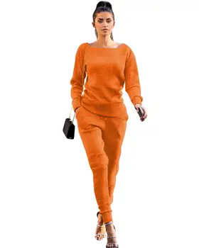 

New Fashion Tracksuit Women Sweater Top+Pants Knitted Suit O-Neck Knit Set Women Outwear 2 Piece Set F55
