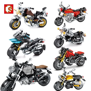 

SEMBO Creator Technic City Street Racing Speed MOC Technic Motobike Vehicle Model Building Blocks kids Toys Boys Birthday gift