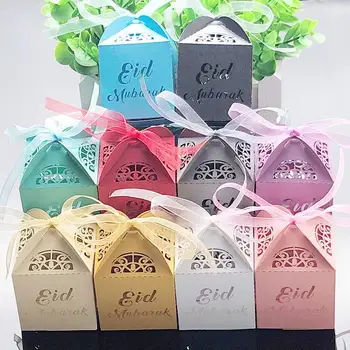 

Creative Ribbon Gift Box Paper Craft Hollow Portable Christmas Candy Boxes Dessert Package Storage Wedding Party Decor